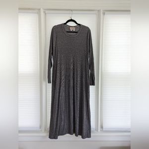 NWT - Anthropologie Grey Tie Back Fine Ribbed Maxi Dress